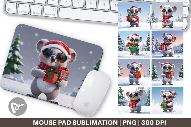 Mouse Pad Koala Christmas Sublimation artnoy 