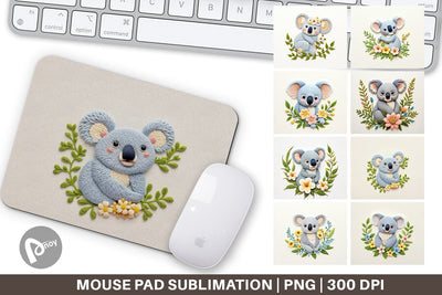 Mouse Pad Koala Embroidery Sublimation artnoy 