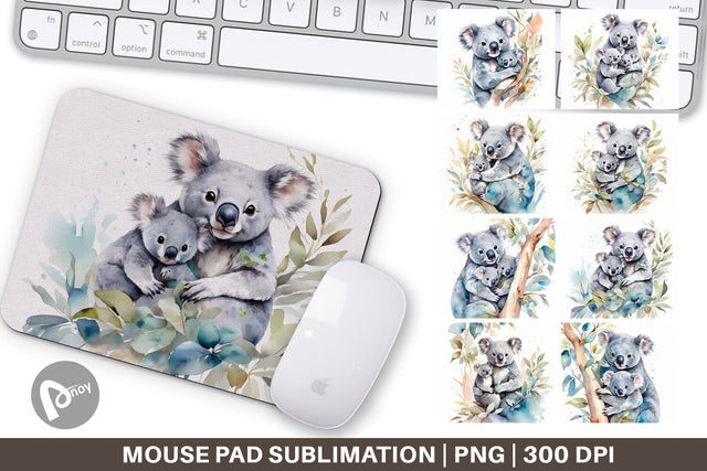 Mouse Pad Koala Mother Day Sublimation artnoy 
