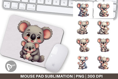 Mouse Pad Koala Mother's Day Sublimation artnoy 