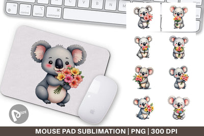Mouse Pad Koala Spring Bouquet Sublimation artnoy 