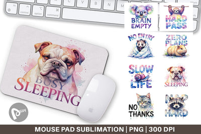 Mouse Pad Lazy Cute Animals Sublimation artnoy 