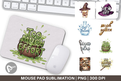 Mouse Pad Lazy Witch Sarcastic Quote Sublimation artnoy 