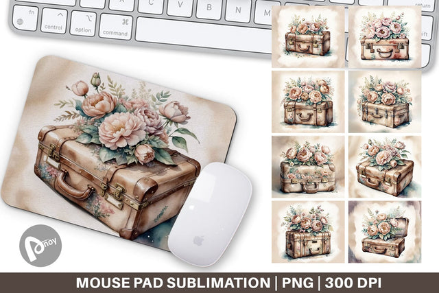 Mouse Pad Leather Suitcase Sublimation artnoy 