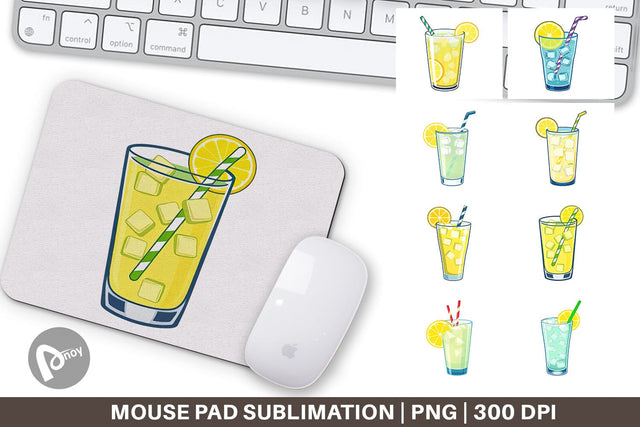 Mouse Pad Lemonade Glass Sublimation artnoy 