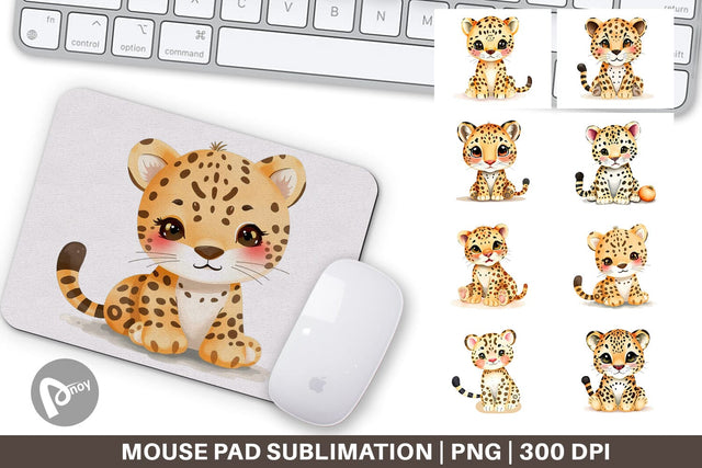 Mouse Pad Leopard Wildlife Sublimation artnoy 
