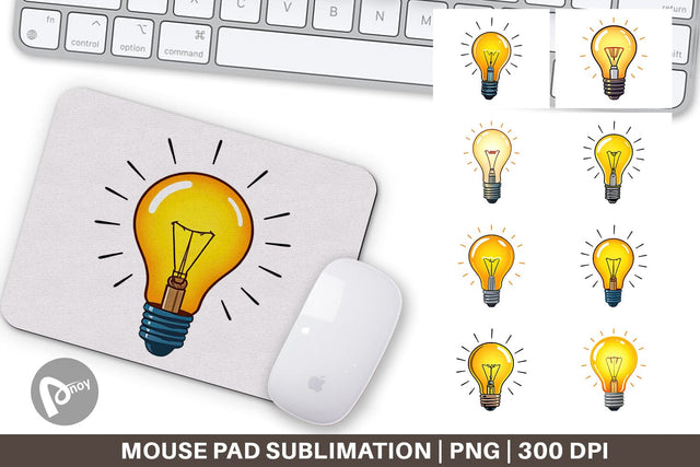 Mouse Pad Light Bulb Sublimation artnoy 