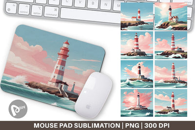 Mouse Pad Lighthouse Illustration Sublimation artnoy 