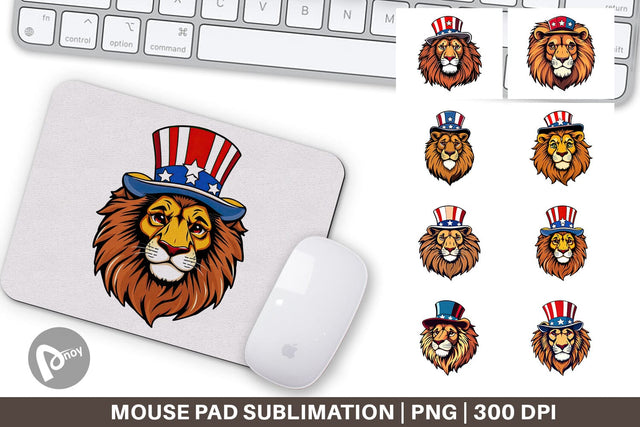 Mouse Pad Lion Patriotic Sublimation artnoy 