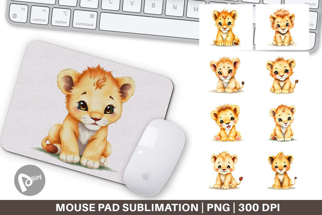 Mouse Pad Lion Wildlife Sublimation artnoy 