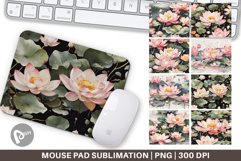 Mouse Pad Lotus Pattern Sublimation artnoy 