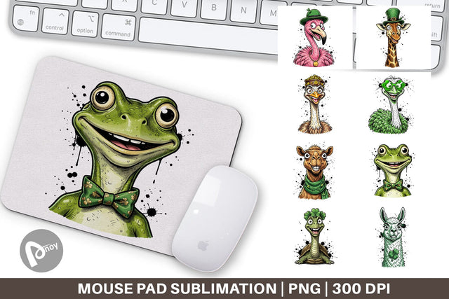 Mouse Pad Lucky St Paddys Animal Art Sublimation artnoy 