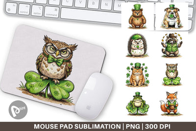 Mouse Pad Lucky St Patricks Animal Sublimation artnoy 