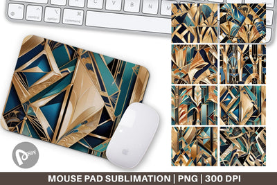 Mouse Pad Luxury Art Deco Geometric Sublimation artnoy 