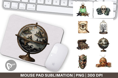 Mouse Pad Macabre Gothic Scholar Desk Sublimation artnoy 