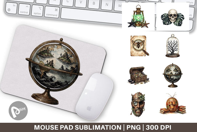 Mouse Pad Macabre Gothic Scholar Desk Sublimation artnoy 