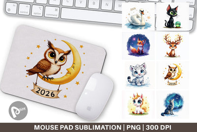 Mouse Pad Magical Midnight Celebration 2026 Animals Sublimation artnoy 
