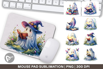 Mouse Pad Magical Spellbook Ghost Sublimation artnoy 