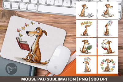 Mouse Pad Magical Storytime Dog Watercolor Sublimation artnoy 