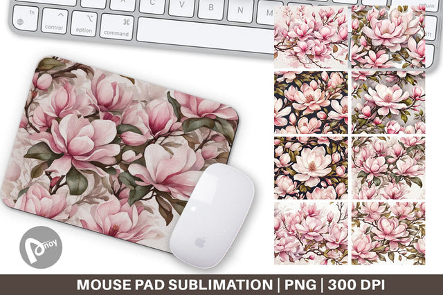 Mouse Pad Magnolia Pattern Sublimation artnoy 
