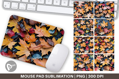 Mouse Pad Maple Leaves Pattern Sublimation artnoy 