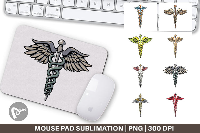 Mouse Pad Medical Caduceus Sublimation artnoy 