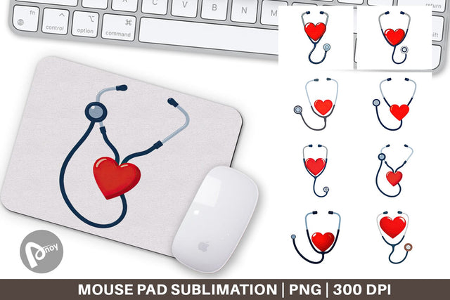 Mouse Pad Medical Stethoscope Sublimation artnoy 
