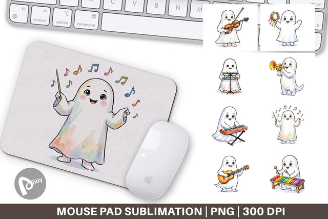 Mouse Pad Melodic Music Teacher Ghost Sublimation artnoy 