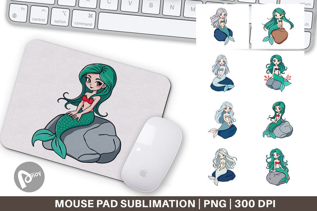 Mouse Pad Mermaid on Rock Sublimation artnoy 