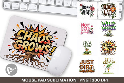 Mouse Pad Messy Growth Reluctant Blooming Sublimation artnoy 