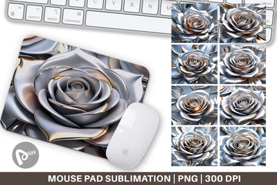 Mouse Pad Metallic Rose Sublimation artnoy 