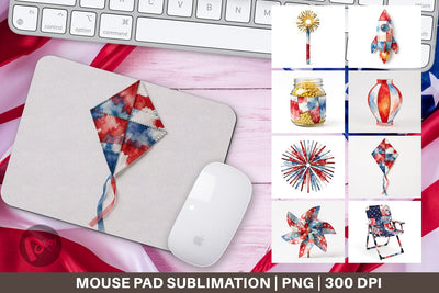 Mouse Pad Midnight Sparkle Patchwork Watercolor Sublimation artnoy 