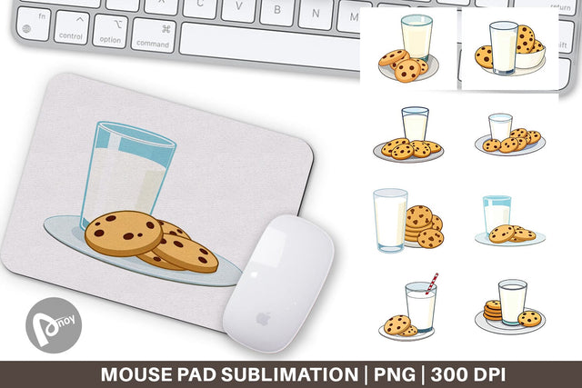 Mouse Pad Milk and Cookie Sublimation artnoy 