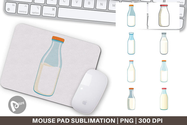 Mouse Pad Milk Bottle Sublimation artnoy 