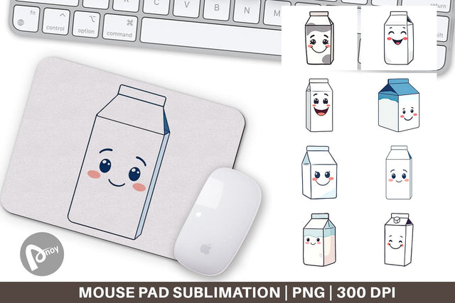 Mouse Pad Milk Carton Sublimation artnoy 
