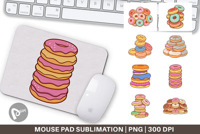Mouse Pad Mini Donut Stack Sublimation artnoy 