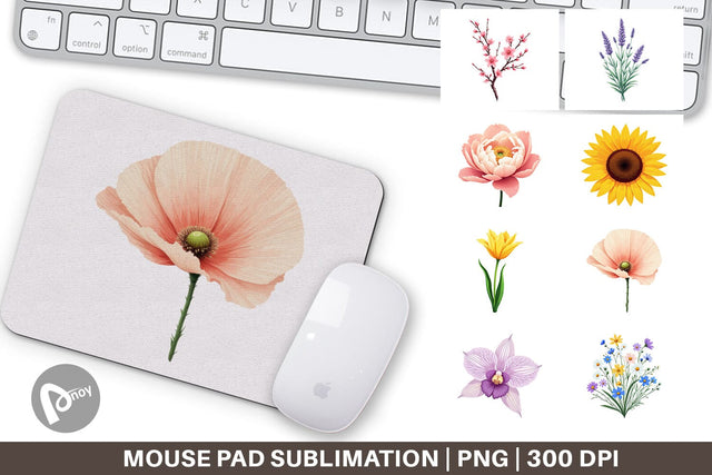 Mouse Pad Minimalist Florals Sublimation artnoy 