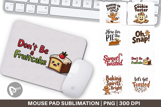 Mouse Pad Misfit Holiday Treats: Funny Foodie Quotes Sublimation artnoy 