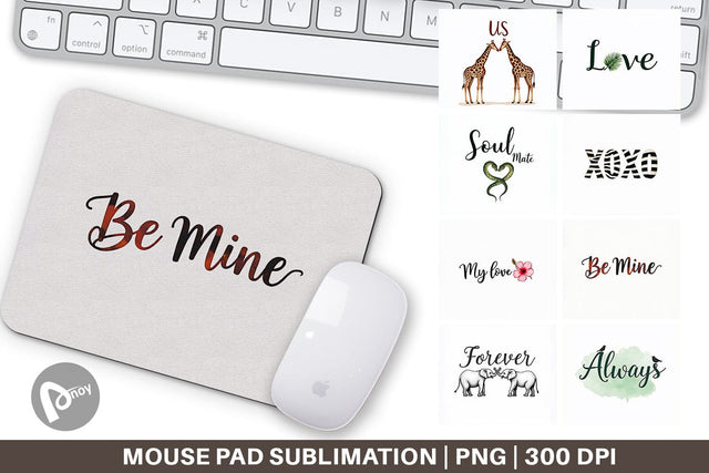 Mouse Pad Modern Jungle Heart Minimalist Valentine Quotes Sublimation artnoy 