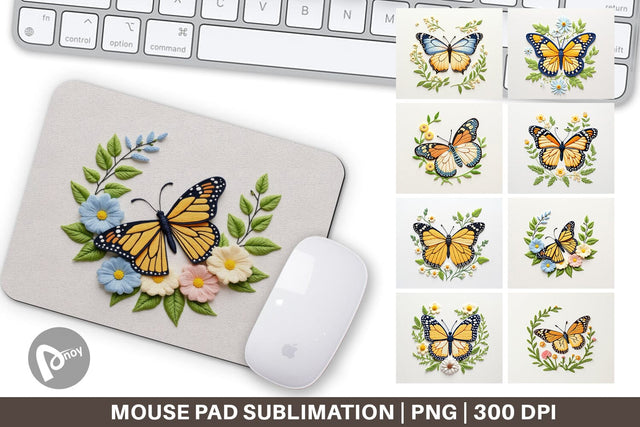 Mouse Pad Monarch Butterfly Sublimation artnoy 