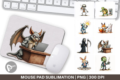 Mouse Pad Monday Morning Zombies Office Coffee Humor Sublimation artnoy 