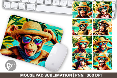 Mouse Pad Monkey in Summer Sublimation artnoy 