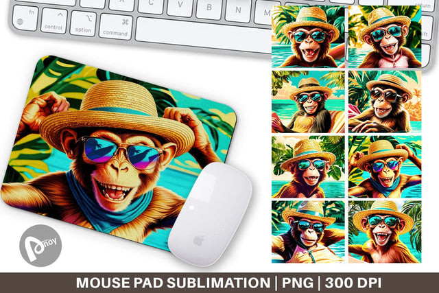 Mouse Pad Monkey in Summer Sublimation artnoy 