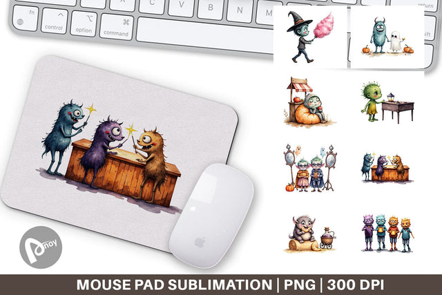 Mouse Pad Monster Night Market Sublimation artnoy 