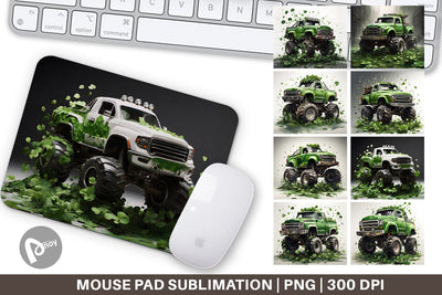Mouse Pad Monster Truck Shamrocks Sublimation artnoy 