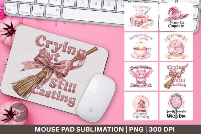 Mouse Pad Moody Coquette Spell Watercolor Sublimation artnoy 