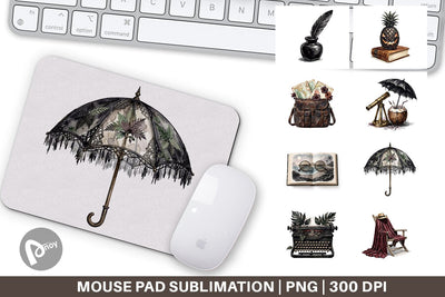 Mouse Pad Moody Dark Academia Beach Read Sublimation artnoy 