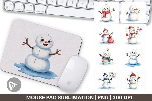 Mouse Pad Moody Snowmen Sublimation artnoy 