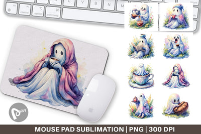 Mouse Pad Morning Routine Coffee Ghost Sublimation artnoy 