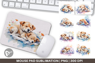 Mouse Pad Mother Day Dog Sleeping Sublimation artnoy 